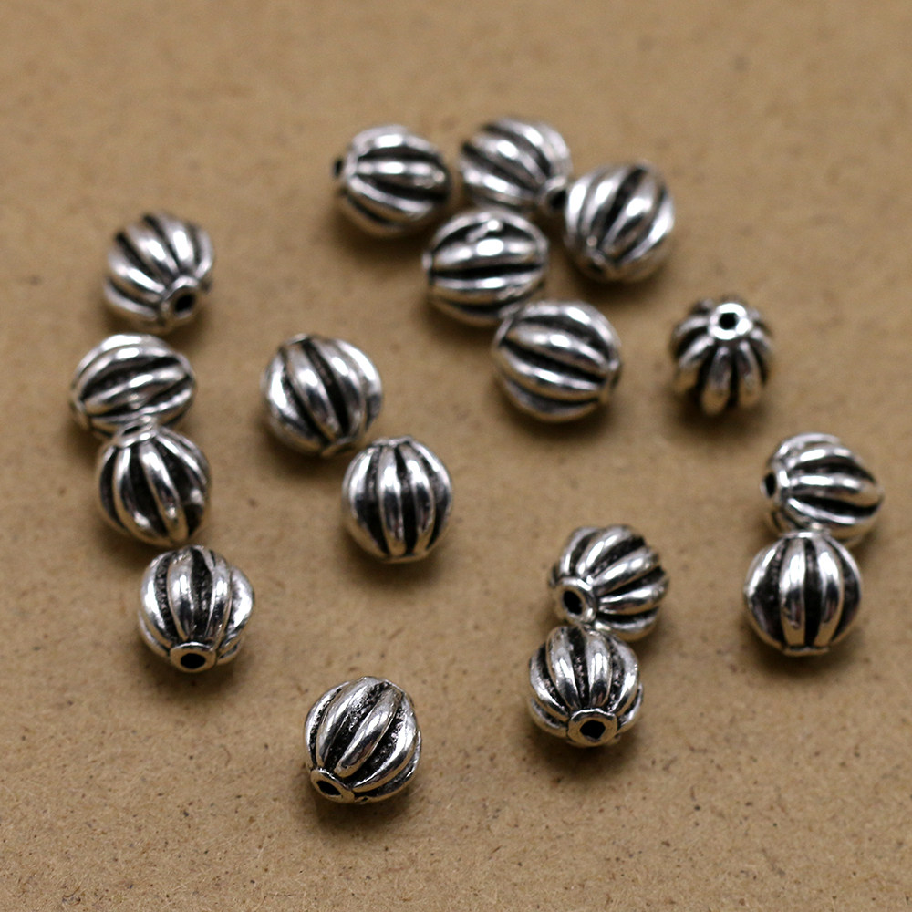 DIY饰品配件串珠 合金圆圈花珠子 复古古银南瓜珠 厂家直销销售