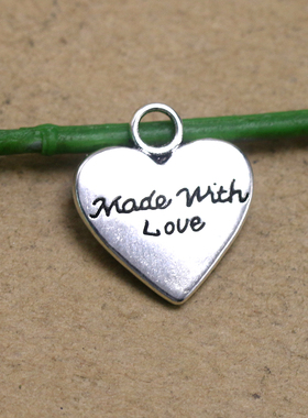 速卖通eBay爆款 合金英文字母爱心桃心心形手链耳环吊坠 手工直销