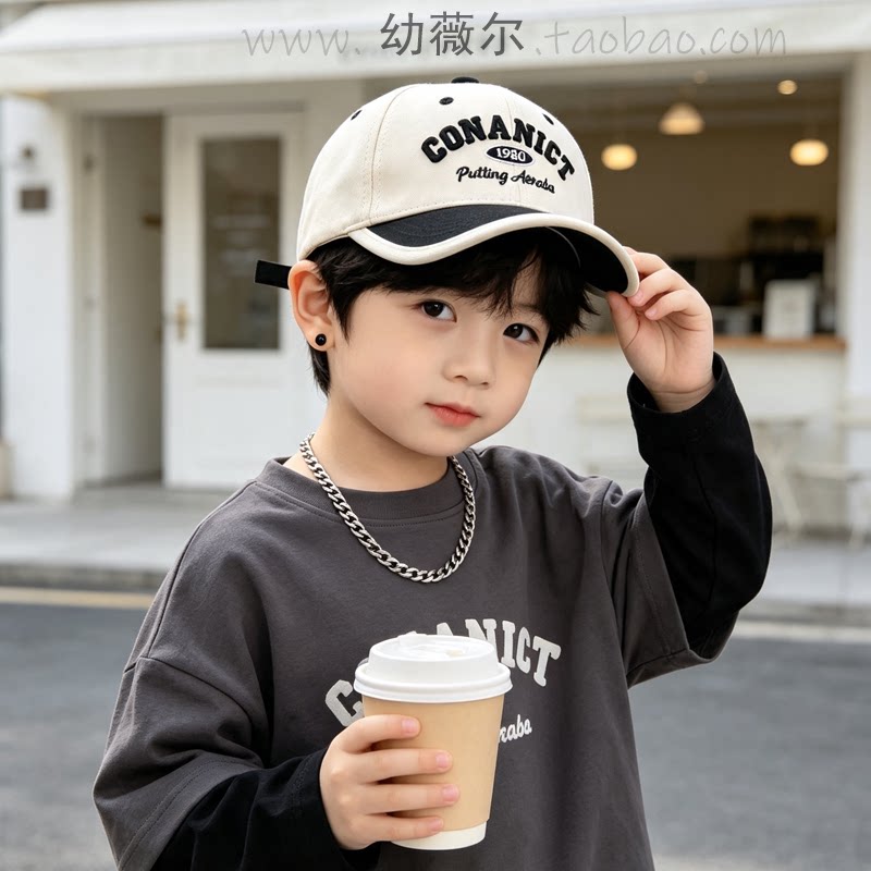 新款儿童帽子韩版棒球帽春秋夏季百搭女童鸭舌帽男宝宝遮阳防晒帽