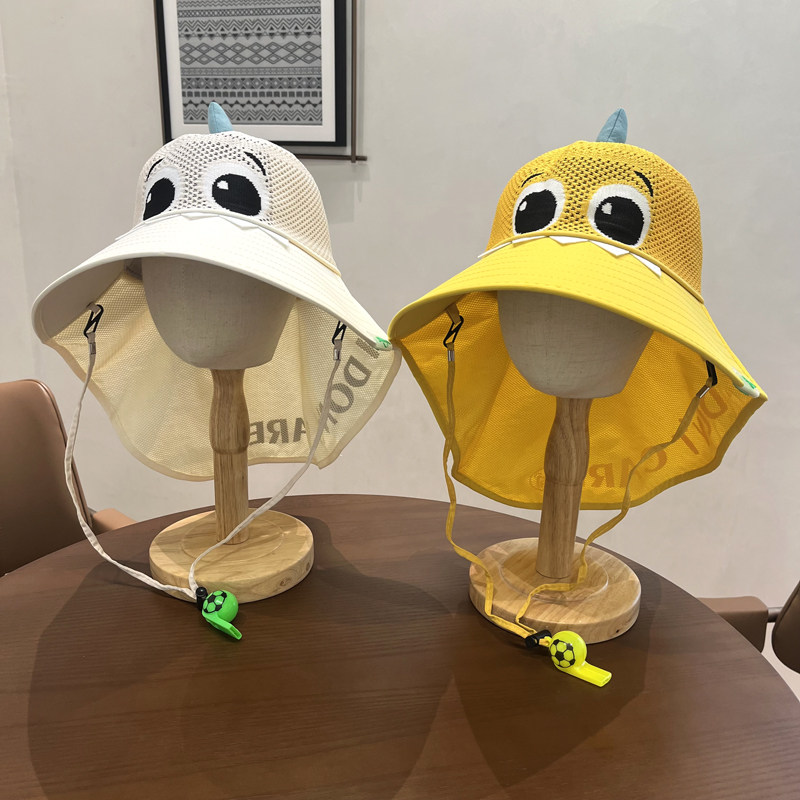 新款儿童防晒帽夏季大檐遮阳空顶帽女童韩版笑脸凉帽男宝宝太阳帽