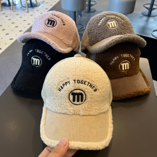 2025新款儿童帽子洋气女童字母鸭舌帽男孩棒球帽男宝宝保暖帽冬天