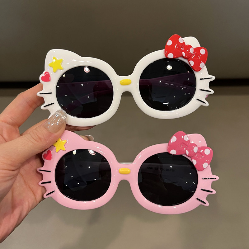 儿童墨镜女孩卡通猫咪可爱宝宝偏光太阳镜遮阳防晒女童玩具眼镜潮