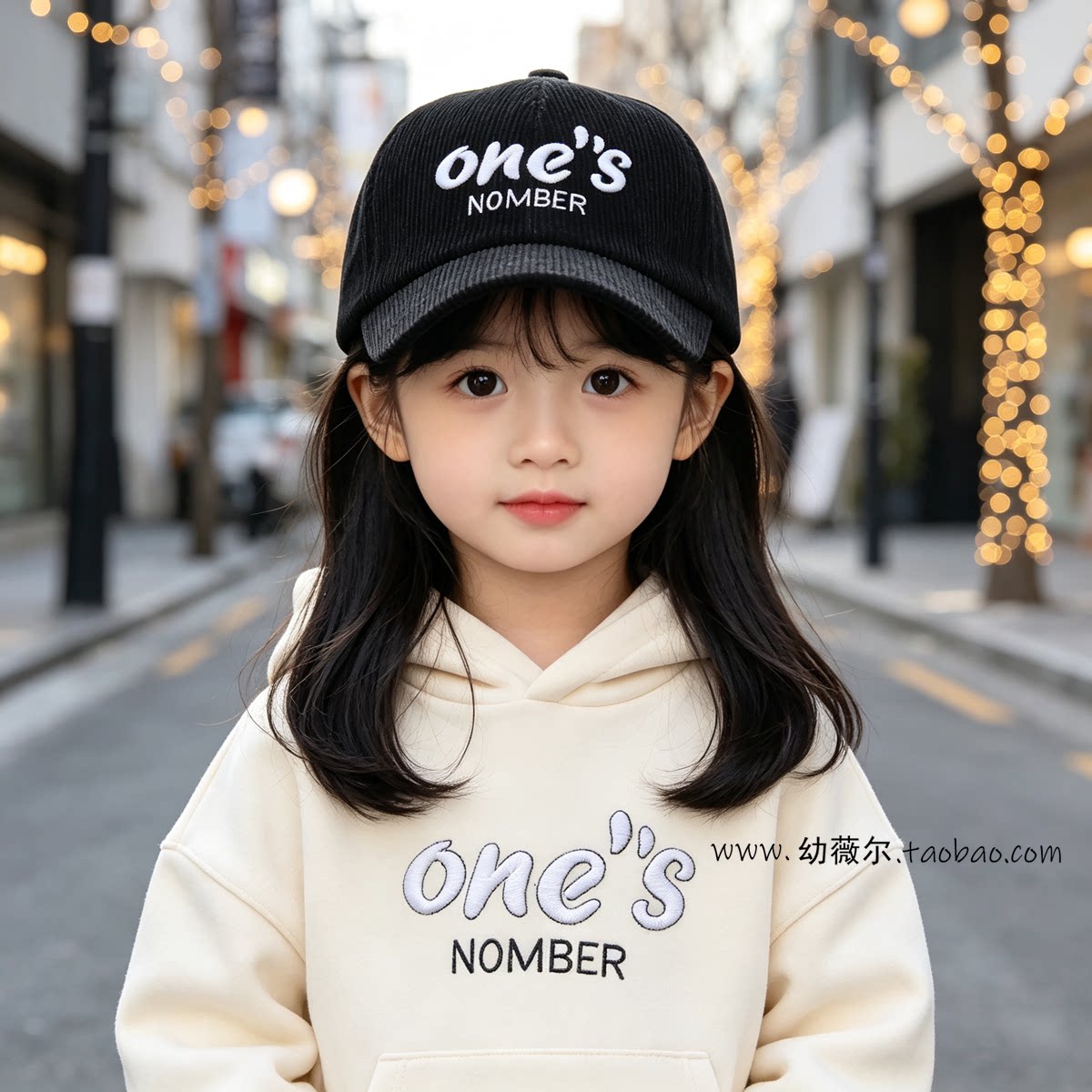 儿童帽子刺绣棒球帽男女童灯芯帽时尚显脸小帅气宝宝鸭舌帽秋冬款