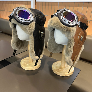 男女皮质帽子加绒雷锋帽亲子骑行防风防寒保暖东北护耳帽冬季户外