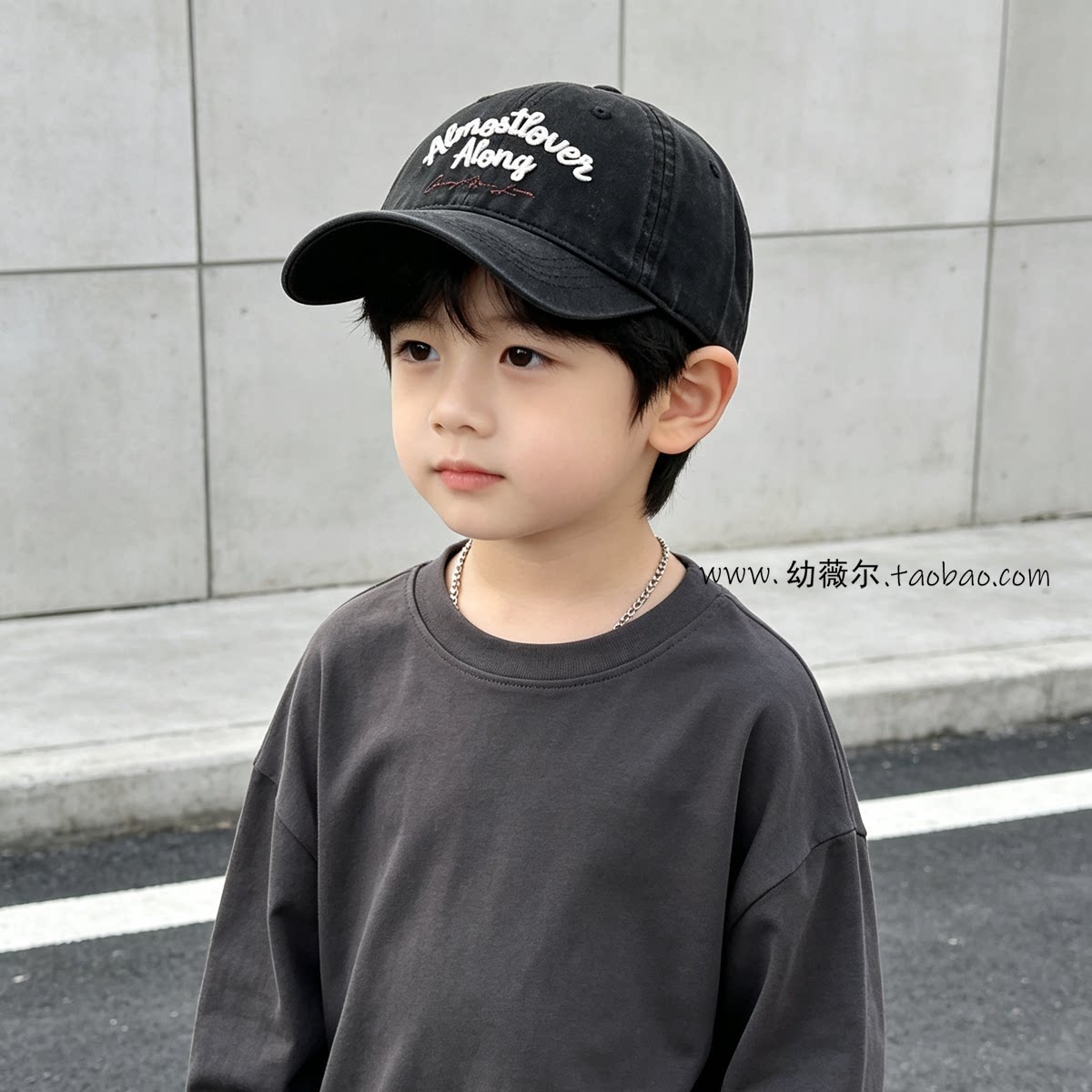 新款儿童字母帽子女童棒球帽男大童韩版百搭鸭舌帽遮阳春夏季潮款
