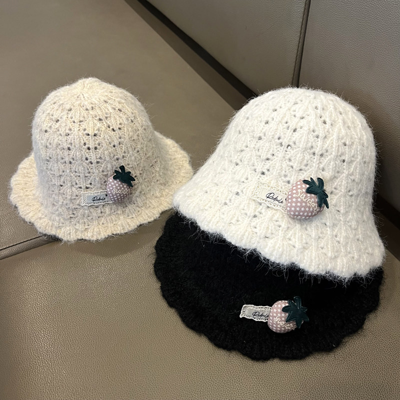 秋冬季儿童水桶帽子女童针织毛线帽百搭韩国ins女宝宝草莓渔夫帽,童装/婴儿装/亲子装,帽子,淘宝优惠券,粉丝福利购,淘宝优惠卷