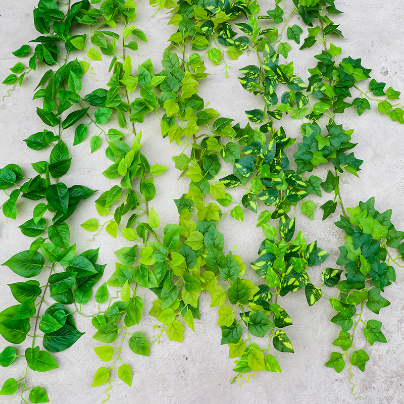 仿真绿萝藤条植物树叶装饰塑料假花藤条藤蔓绿叶缠绕空调管道遮挡-封面