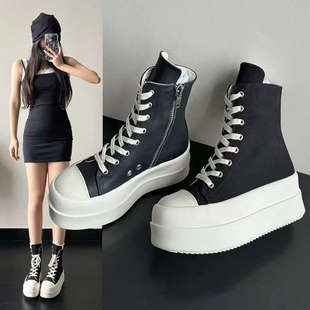 in超火厚底增高板鞋女小个子休闲鞋女款2026年春秋季新款高帮鞋