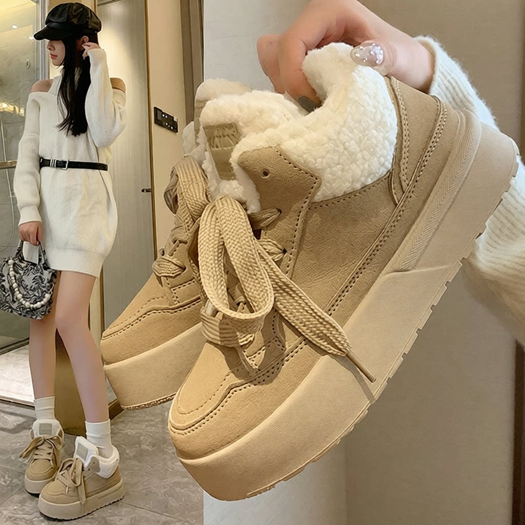 冬季加绒小白鞋新款韩版ins女