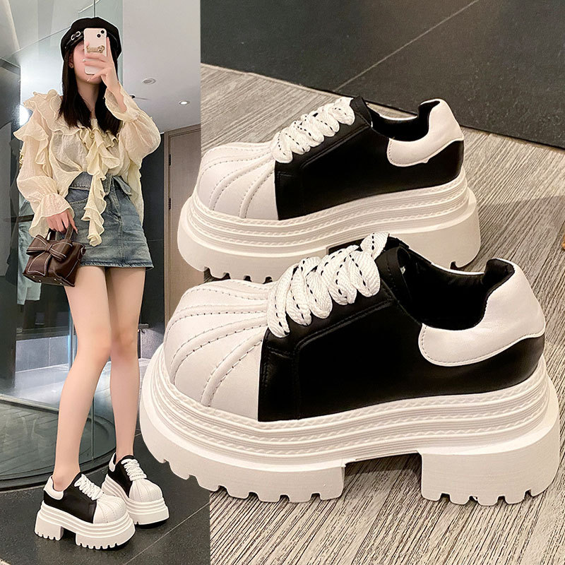 欧货厚底松糕增高丑萌大头鞋子女