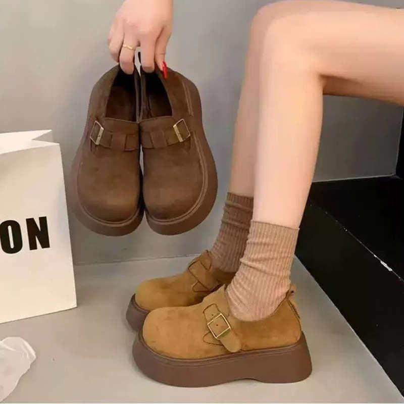 厚底增高单鞋全包博肯钓鱼乐福鞋女2025春季新款复古美拉德勃肯鞋,女鞋,勃肯鞋/软木鞋,淘宝优惠券,粉丝福利购,淘宝优惠卷