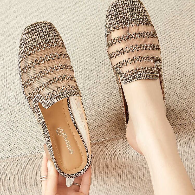 2026年夏季新款凉鞋女包头法式网纱透气仙女风配裙子不累脚半拖鞋