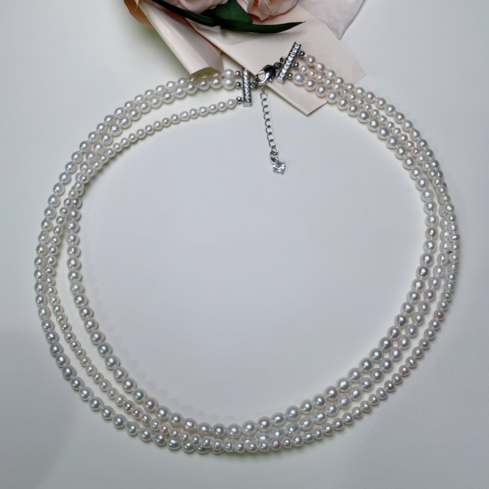 个性时尚淡水真珍珠多层叠戴项链