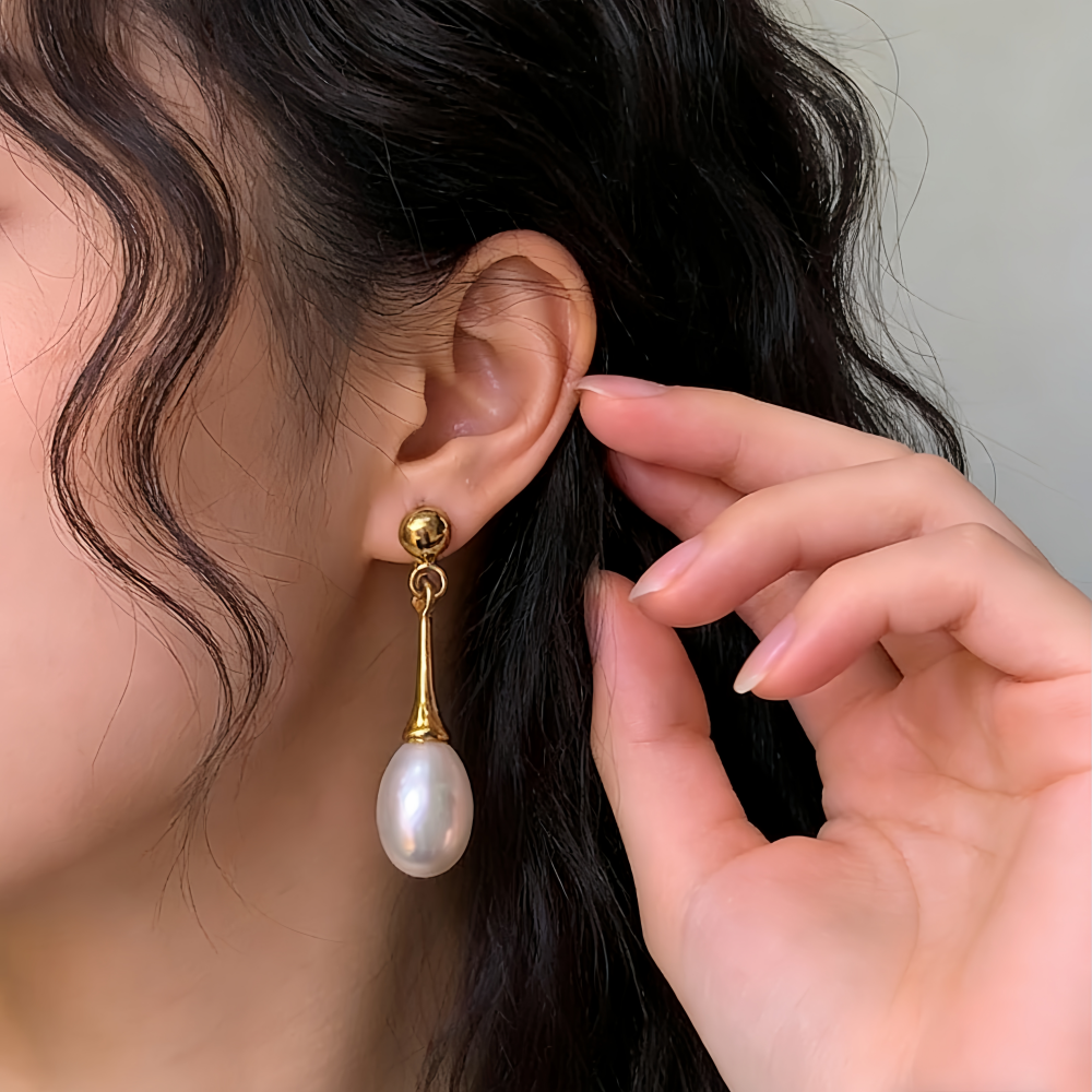 法式天然水滴形珍珠耳钉女ins风流苏耳环简约气质温柔风耳饰显瘦,珠宝/钻石/翡翠,耳饰,淘宝优惠券,粉丝福利购,淘宝优惠卷
