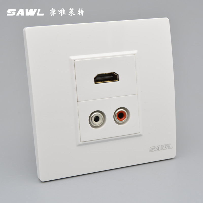 双孔av莲花音频面板4k86型插座