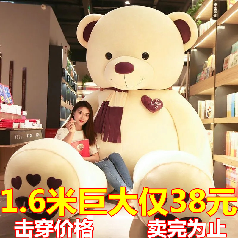 毛绒玩具熊公仔熊猫抱抱熊抱枕女生日礼物布娃娃可爱大泰迪熊睡觉