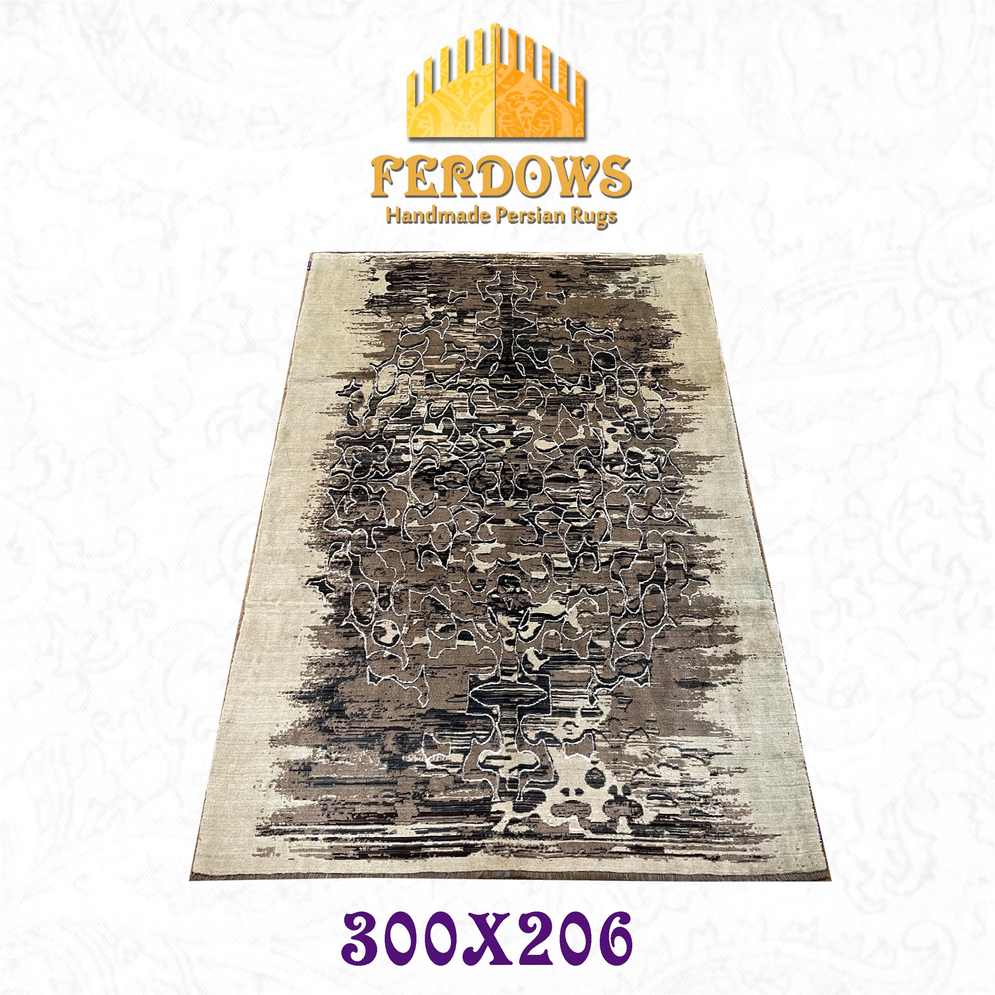 FERDOWS地毯原装进口羊毛现代简约复古做旧抽象条纹客厅书房餐厅