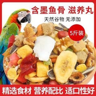 大型鹦鹉鸟粮混合饲料金刚葵花黄帽灰机折衷鹦鹉鸟食5斤滋养丸新