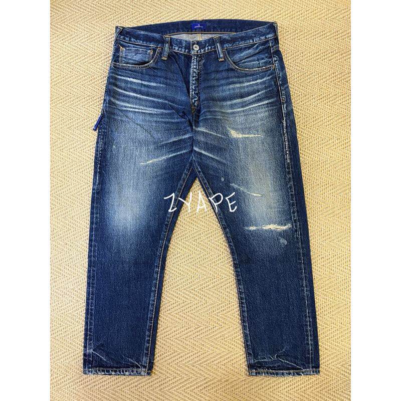 DENIM BY VANQUISH & FRAGMENT 水洗刀割闪电九分牛王牛仔裤