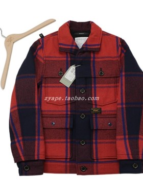 WTAPS LAMBER JACKET WOOL MELTON 红格子四袋羊毛夹克外套