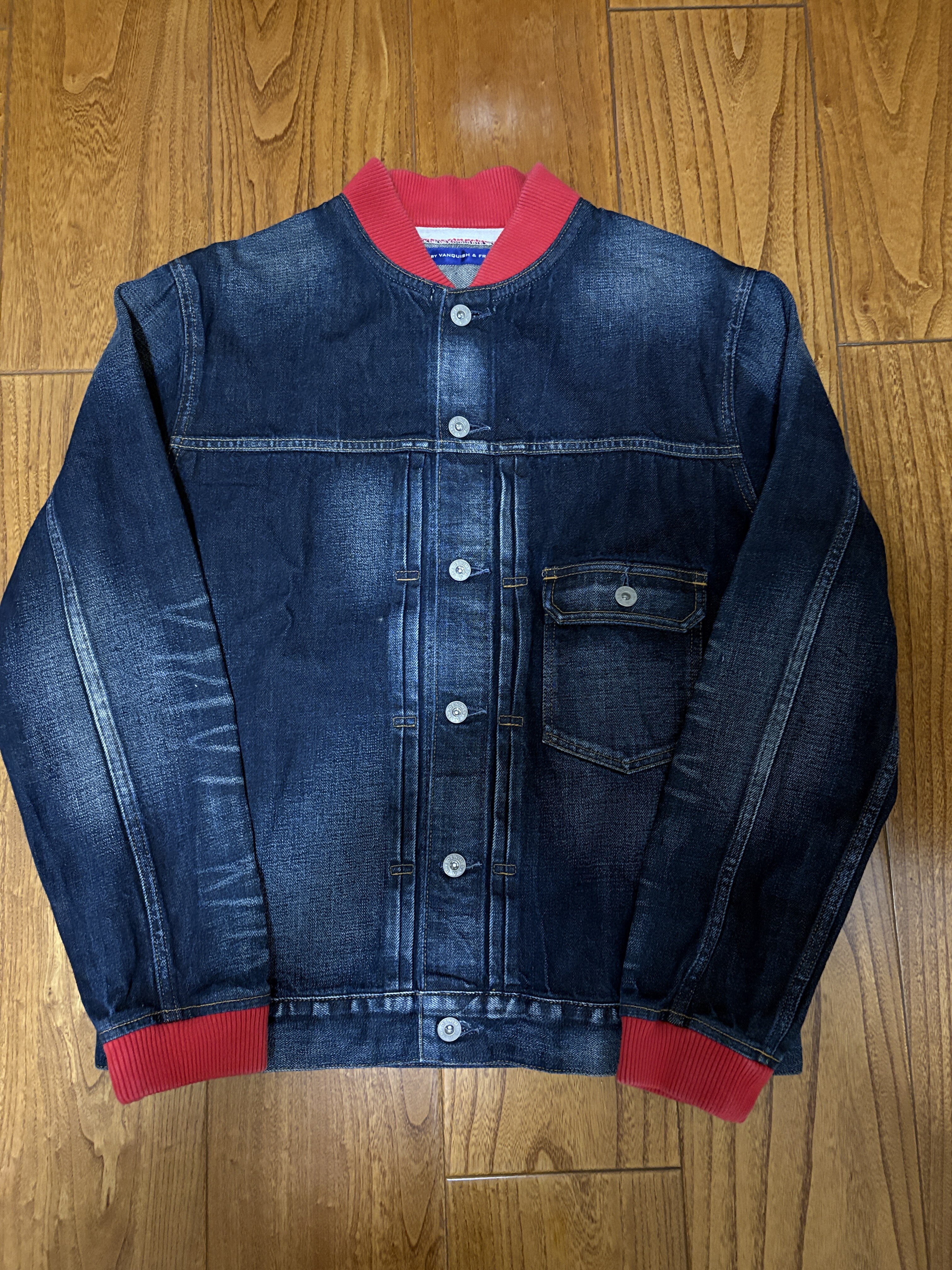 DENIM BY VANQUISH & FRAGMENT 藤原浩同款水洗拼接牛仔夹克