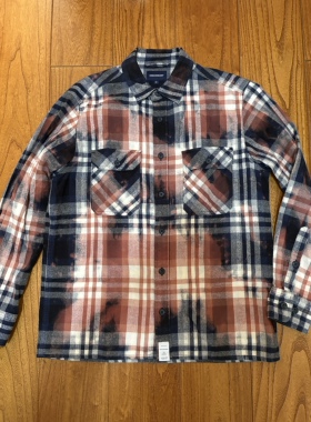 DESCENDANT 18SS MOSS CHECK LS SHIRT扎染格子长袖衬衫