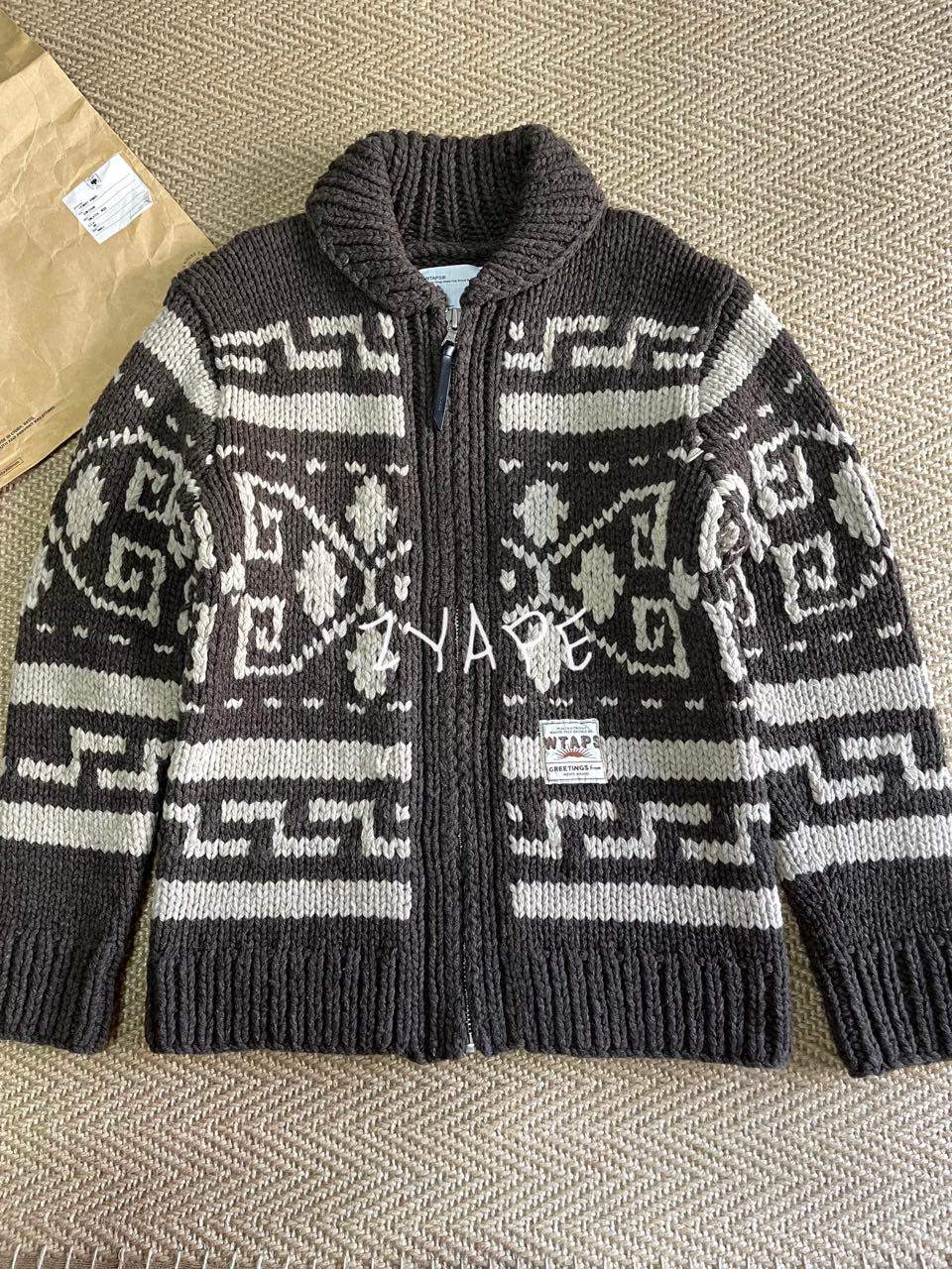 WTAPS COWICHAN SWEATER WOOL 13AW 羊毛休闲毛衣外套 S