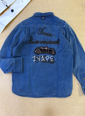 VISVIM 15ss WALLY SHIRT (INDIGO OVERDYE)小汽车蓝染水洗衬衫
