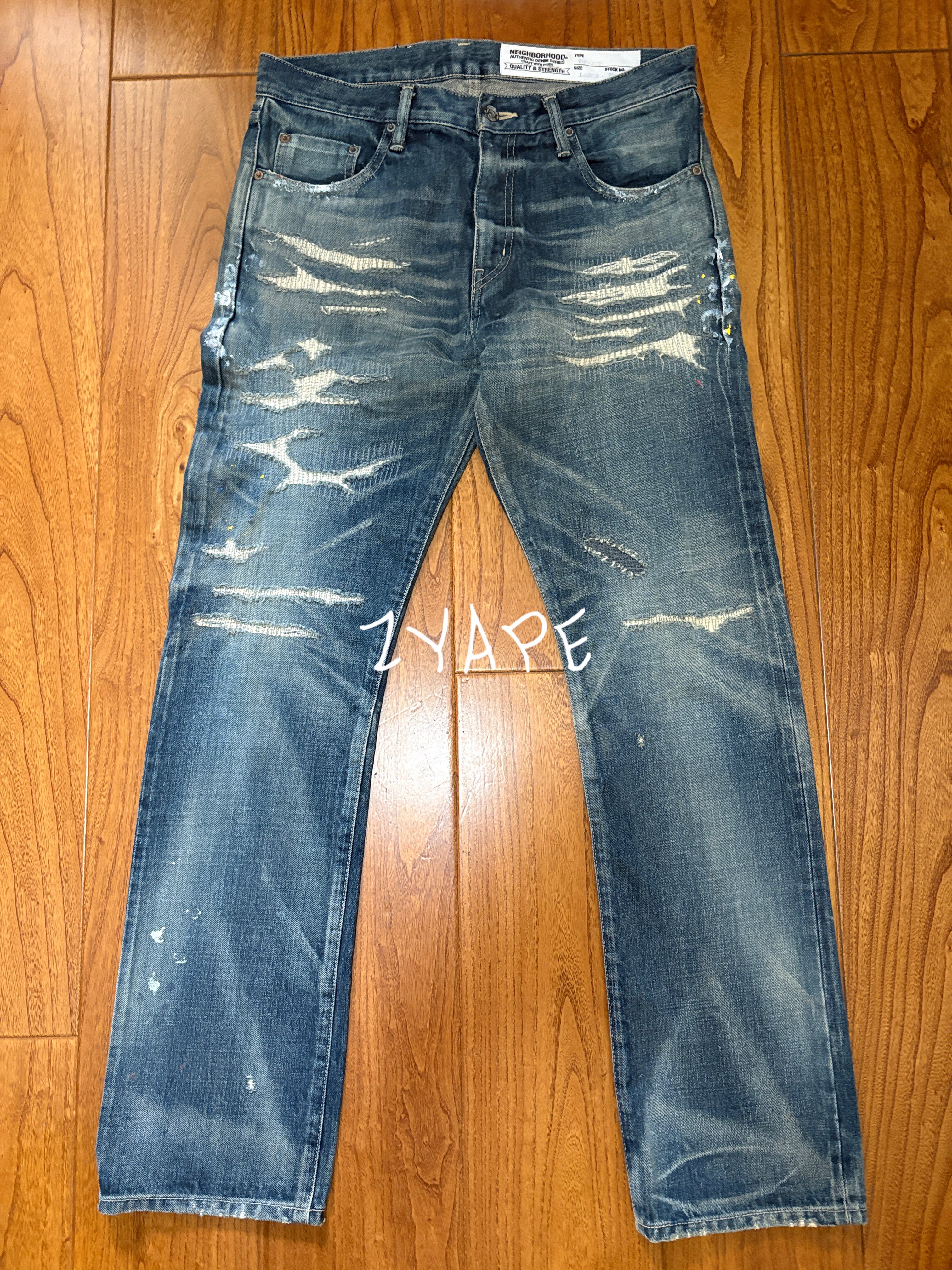 Neighborhood 16SS KNOCK DOWN牛王NBHD水洗刀割牛仔裤