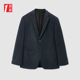 海一家绒感休闲西服2025秋冬新款 柔软平驳领简约男士 单西
