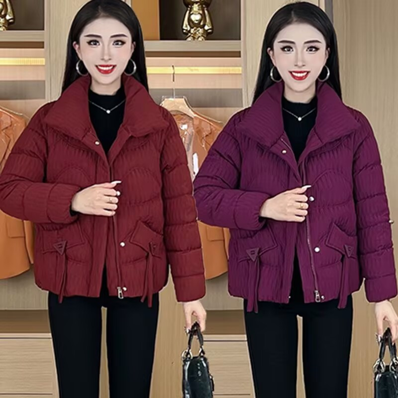 冬季短款保暖减龄妈妈棉服外套潮
