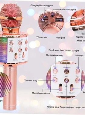 Wireless Karaoke Microphone Bluetooth Handheld Portable Spea