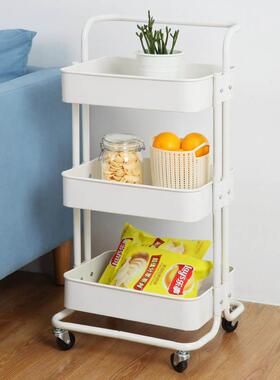 Three-storey mobile trolley shelf kitchen storage shelf livi