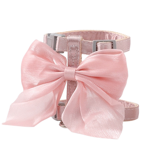 德文猫咪牵引绳工字型立体蝴蝶结遛猫绳小奶猫韩系高颜值粉色猫链