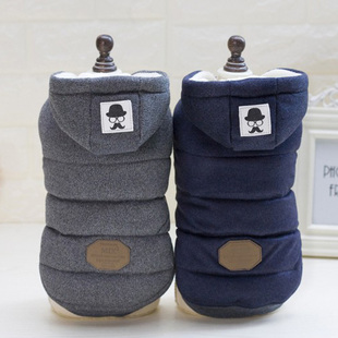 小体狗狗衣服秋冬款加厚两脚衣约克夏幼犬加绒保暖连帽小胡子棉衣