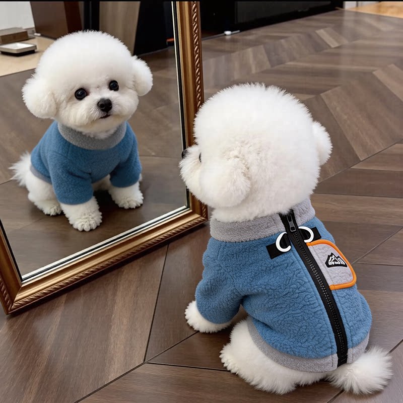 狗狗衣服西高地秋季小奶狗雪纳瑞高颜值秋冬小狗防掉毛拉链毛绒衣图片