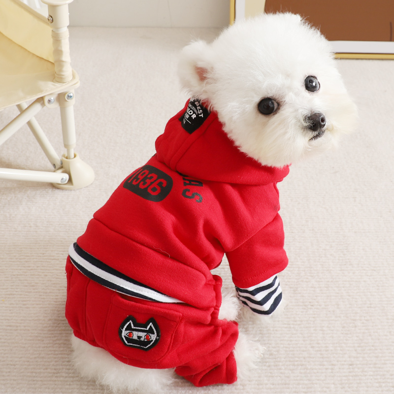 狗狗衣服2025新款冬小型犬保暖冬季加厚四脚衣泰迪比熊假两件卫衣