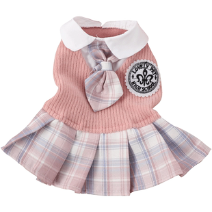 猫咪秋天衣服小猫秋季薄款防掉毛小奶猫专用可爱毛线裙jk裙两脚衣