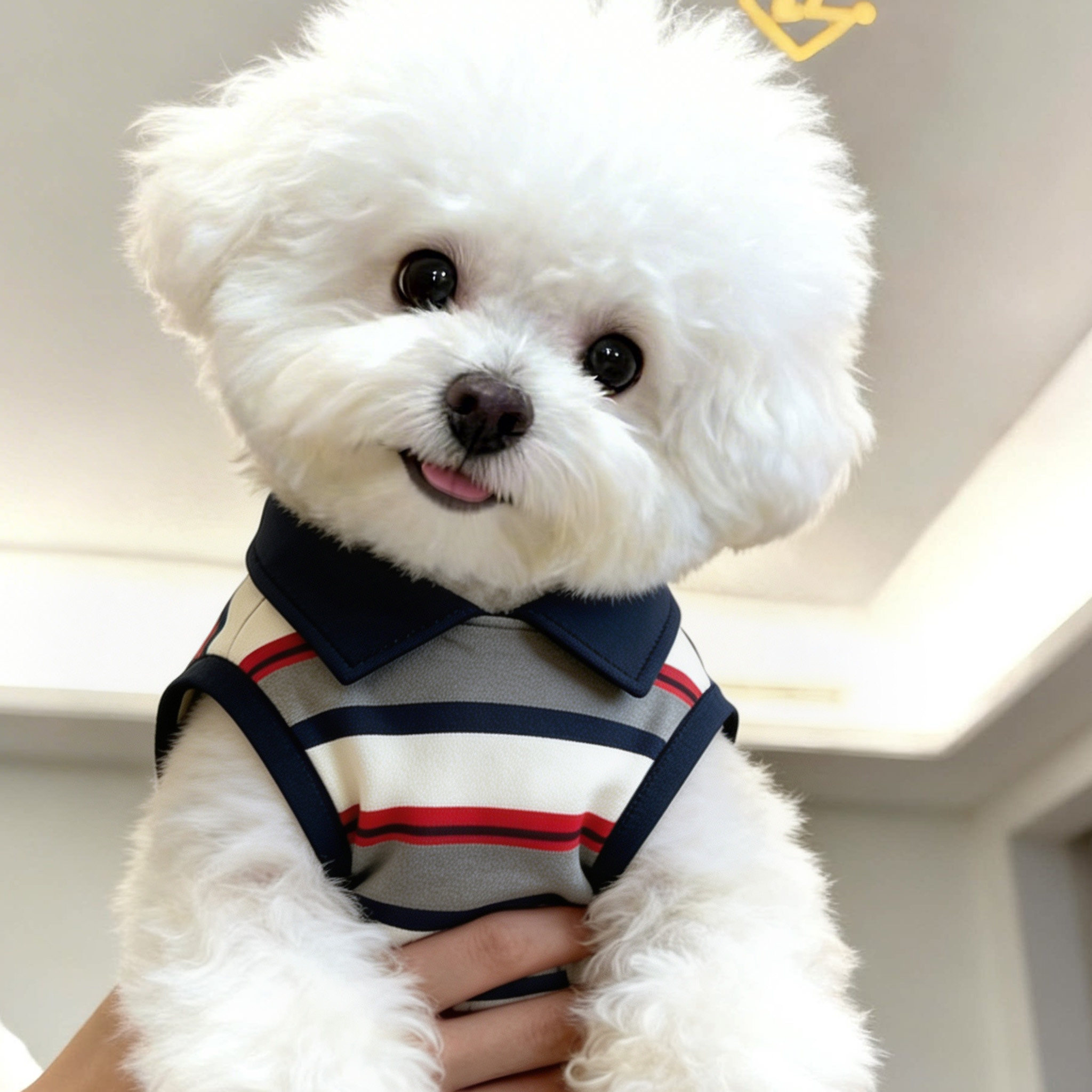 狗狗衣服泰迪幼犬冬装西高地秋冬小狗高颜值条纹加绒可牵引两脚衣图片