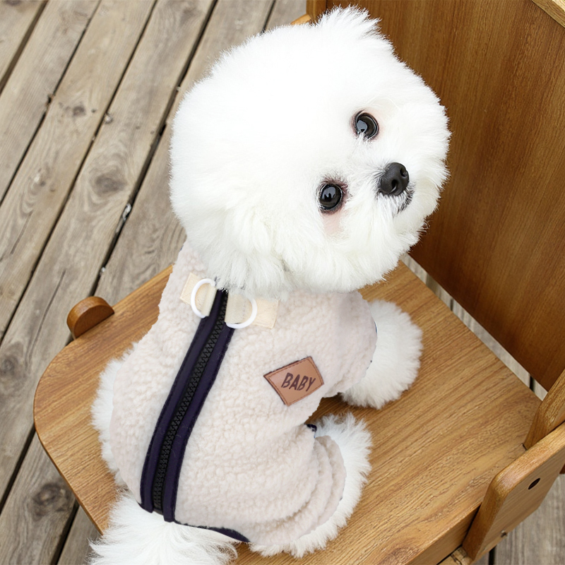 狗狗衣服2025新款冬装小型犬小狗冬天保暖加绒可牵引四脚衣厚绒衣