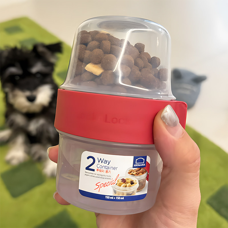 狗狗外出水杯小狗便携水壶双层多用狗粮密封盒出行宠物比熊雪纳瑞