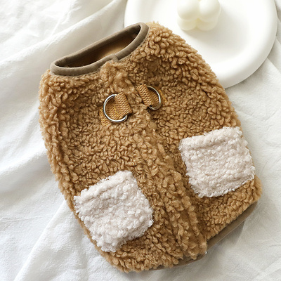 狗狗衣服冬款保暖绒马甲带牵引环比熊秋冬外出加厚高颜值两脚棉衣