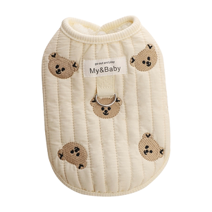宠物衣服带牵引环小型犬狗狗冬天可爱小兔子棉服棉马甲保暖两脚衣