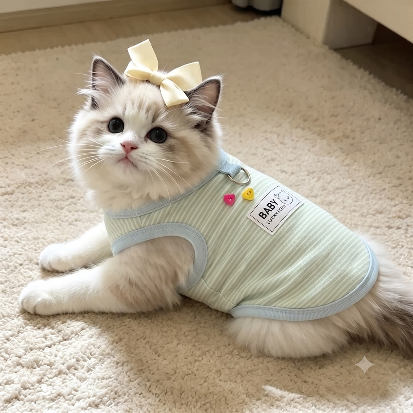 猫咪衣服秋季防掉毛小猫秋天幼猫护肚子春秋休闲背心可爱绒衣马甲图片