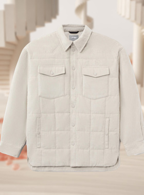 李宁正品新款运动时尚男子灯芯绒翻领纯色夹克短款棉服AFMR491