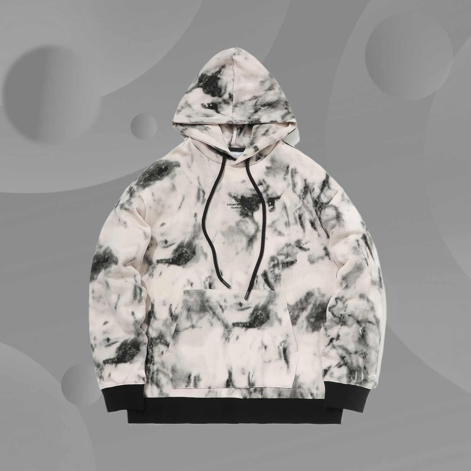 李宁潮流CF溯系列联名丝路探行秀款男子宽松套头连帽卫衣AWDQC55