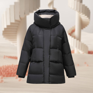 女子中长款 新款 连帽加厚保暖白鸭绒羽绒服AYMQ394 冬季 李宁正品