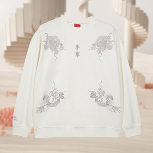 中国李宁正品 男女运动休闲圆领套头卫衣AWDQ929 故宫宝蕴楼联名款