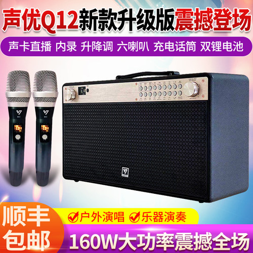 声优Q12大功率户外K歌萨克斯二胡吉他电吹管声卡直播内录乐器音箱