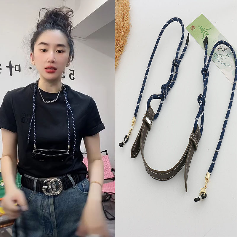 叶沙陈太蒋巴黎同款彩绳眼镜链女挂脖时尚防丢防掉链子uim墨镜链